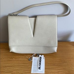 New Jil Sander shoulder bag. Tan/light Gray
